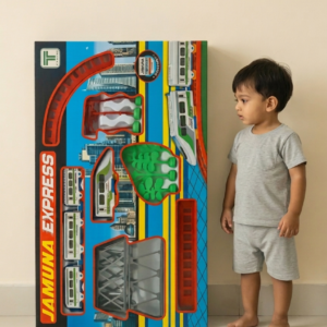High-Speed Jamuna Express Rail King Train Set with Track, Bridge, and Scenery