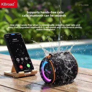 KTS-2408 Waterproof Bluetooth Speaker with RGB Light | 12W Hi-Fi Super Bass