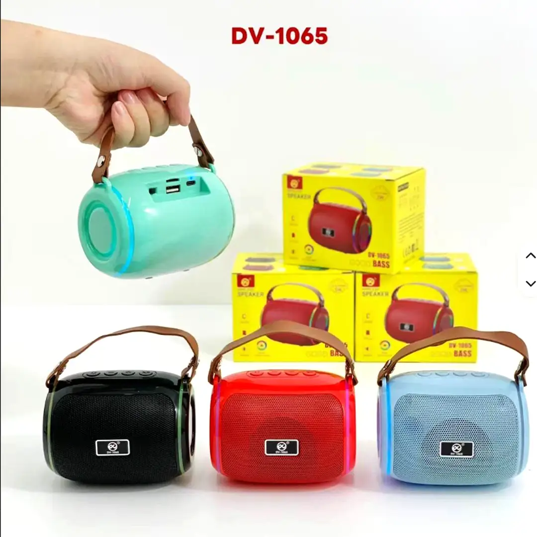 DV-1065 Portable Bluetooth Speaker – Deep Bass, LED Light Ring & Strap Handle - Image 4