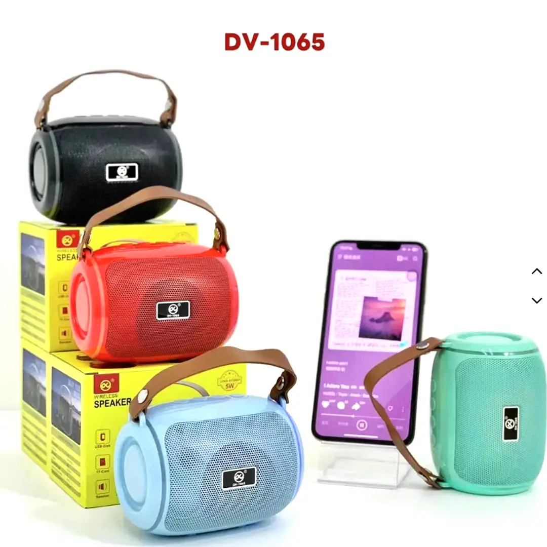 DV-1065 Portable Bluetooth Speaker – Deep Bass, LED Light Ring & Strap Handle - Image 5