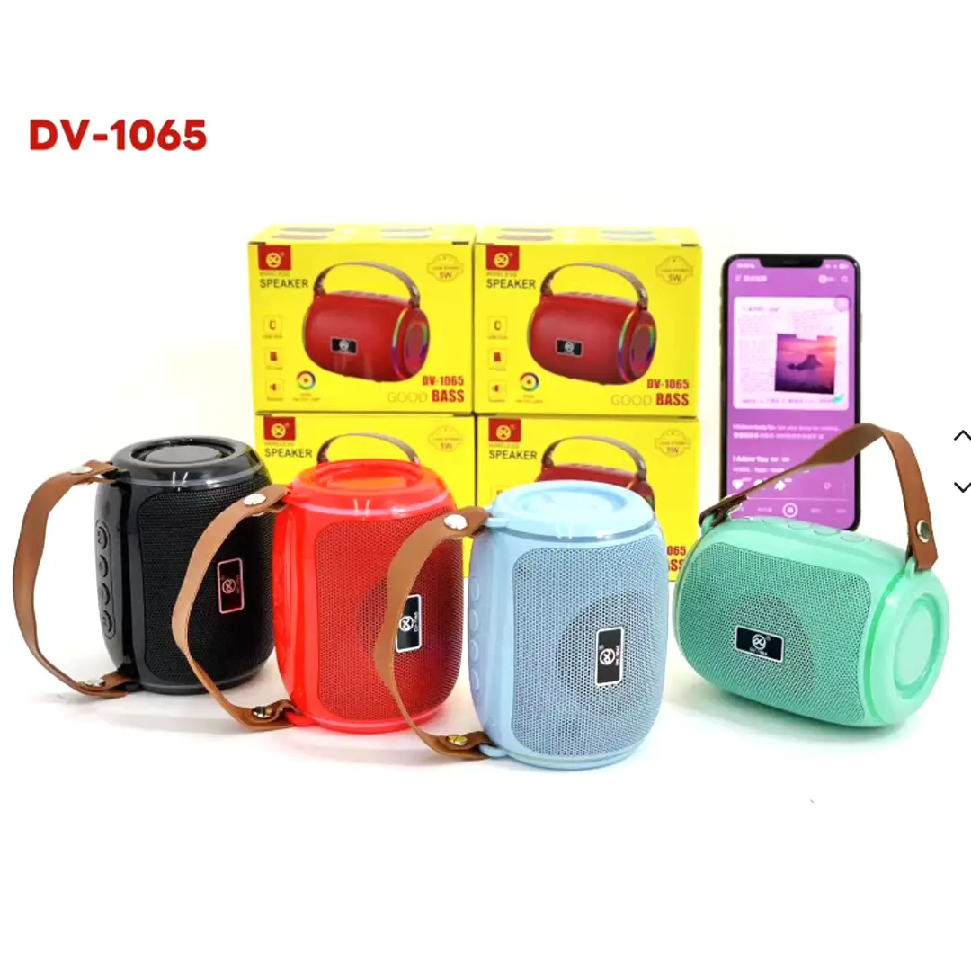 DV-1065 Portable Bluetooth Speaker – Deep Bass, LED Light Ring & Strap Handle - Image 3