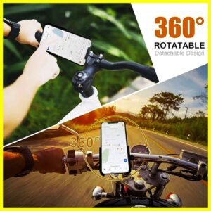 Metal Bike Mobile Holder – 360° Adjustable Shockproof Handlebar Mount