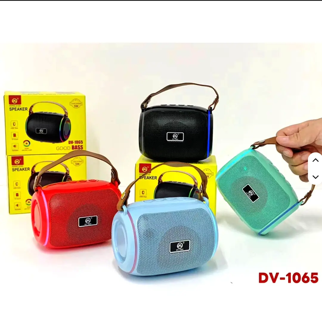 DV-1065 Portable Bluetooth Speaker – Deep Bass, LED Light Ring & Strap Handle - Image 2